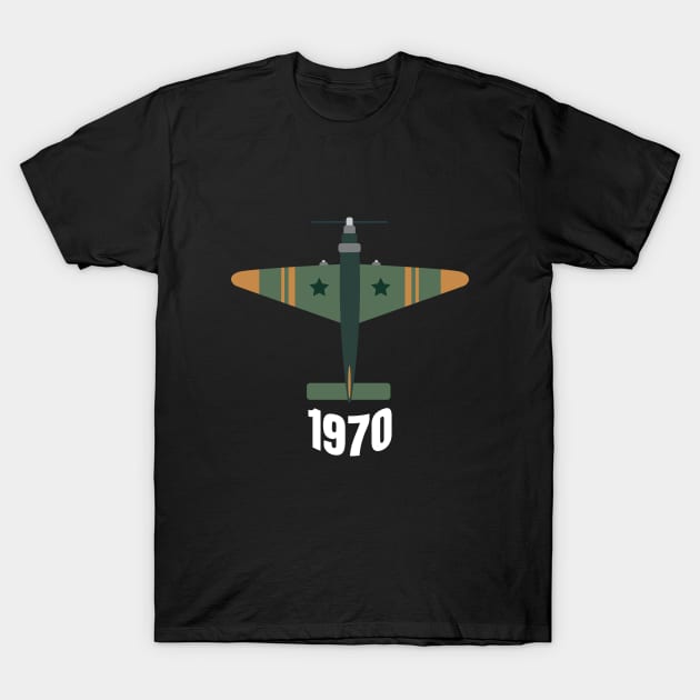 70S RETRO  vintage Airplane p51 T-Shirt by Midoart